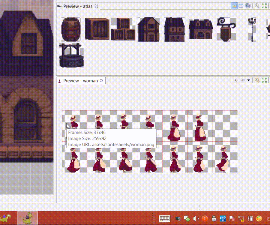 You can play animations in the sprite-sheet preview.