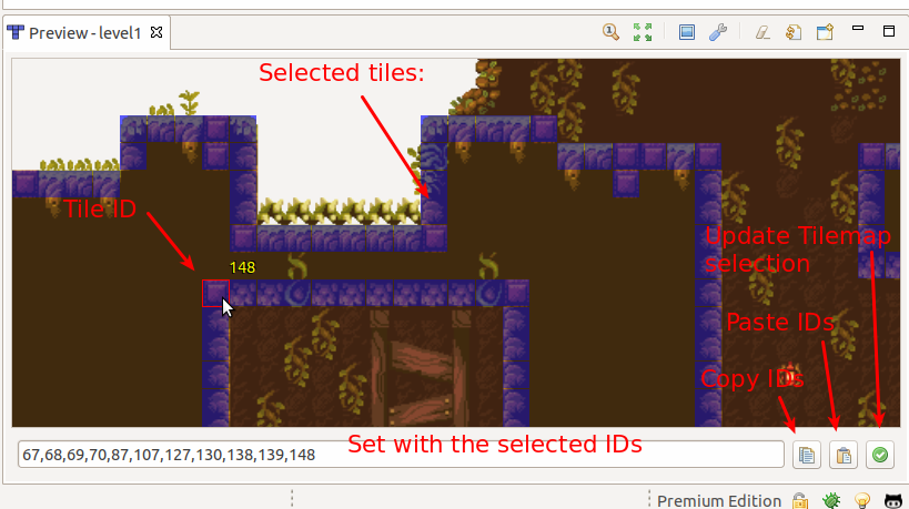 How to select tilemap indexes (tile IDs).